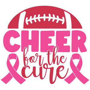 Cheer for the Cure Football Breast Cancer Awareness Graphic