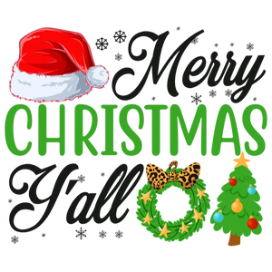 Merry Christmas Y'all Holiday Graphic T-Shirt