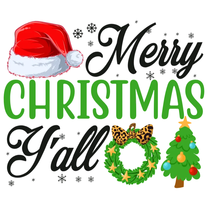 Merry Christmas Y'all Holiday Graphic T-Shirt