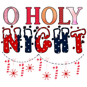 Oh Holy Night Christmas Holiday Graphic Design