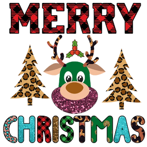 Merry Christmas Reindeer and Trees Design
