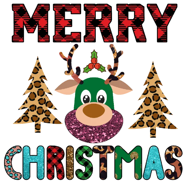Merry Christmas Reindeer and Trees Design