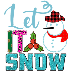 Let it Snow Christmas Plaid Snowman Holiday Season Graphic