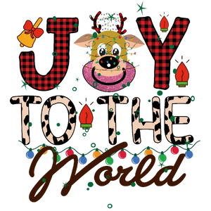Joy to the World Cow Christmas Design