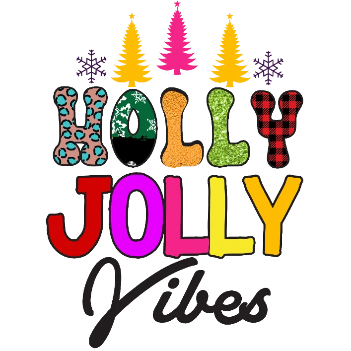 Holly Jolly Vibes Holiday Graphic