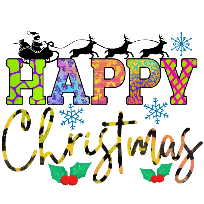 Happy Christmas Holiday Seasonal Greeting Card Gift Idea Graphic Design