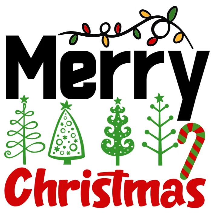 Merry Christmas Lights and Trees