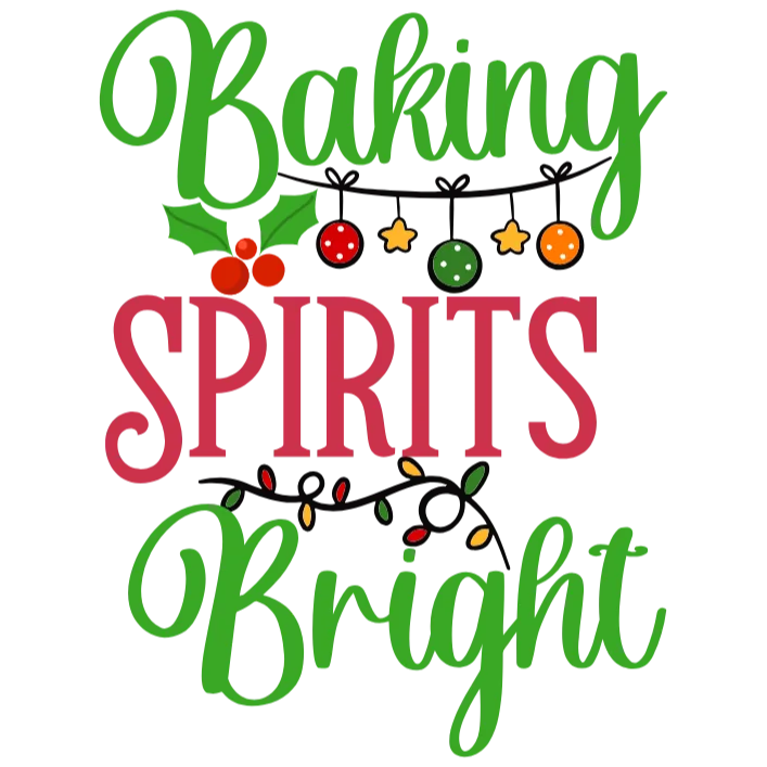 Baking Spirits Bright Holiday T-Shirt Design