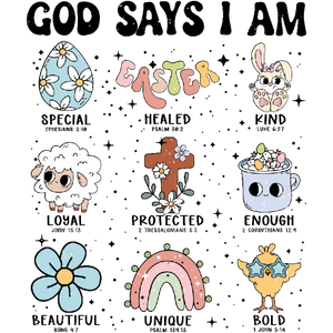 Easter Bible Verse Inspirational DTF Transfer for Clothing and Accessories