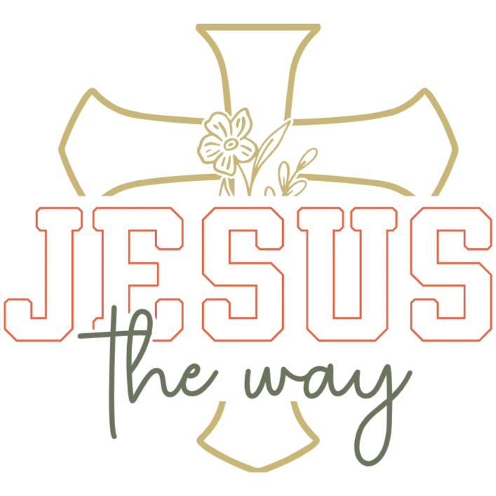 Jesus The Way Cross and Flower Image DTF Transfer
