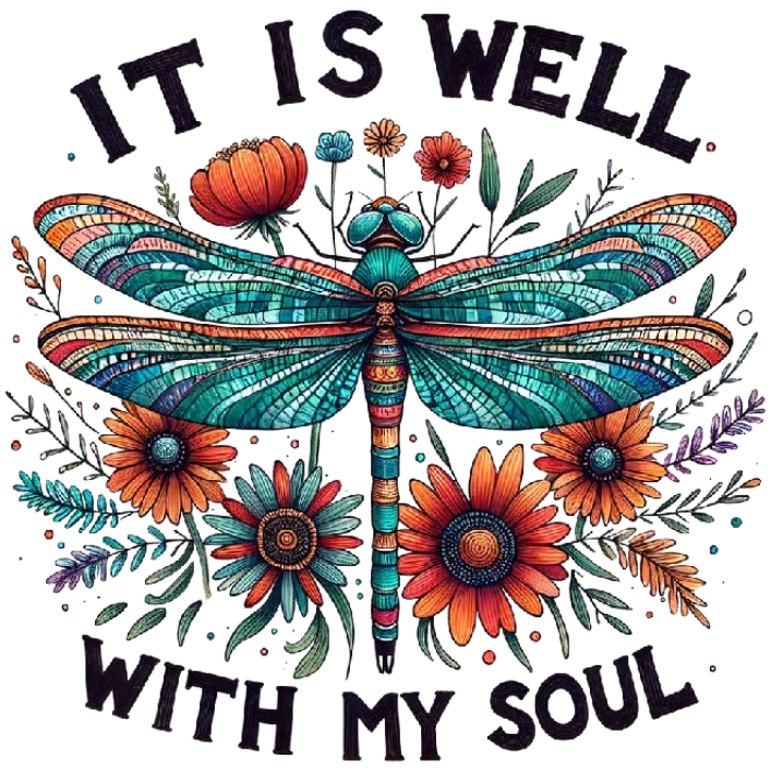 It Is Well With My Soul Dragonfly Flower T Shirt