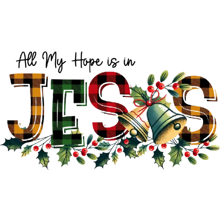 Christmas Faith Collection - All My Hope is in Jesus - Buffalo Plaid Christmas Design