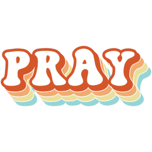 Pray in Pastel Ombre Bubble Letters