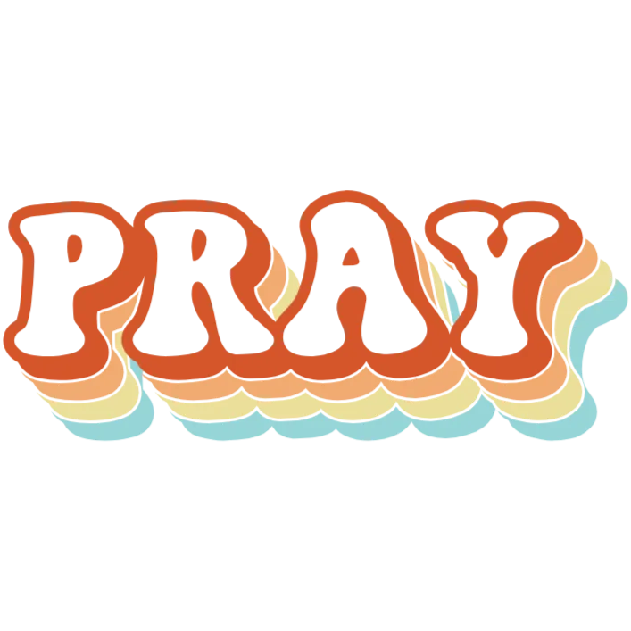 Pray in Pastel Ombre Bubble Letters