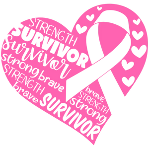 Breast Cancer Awareness Ribbon Survivor Heart