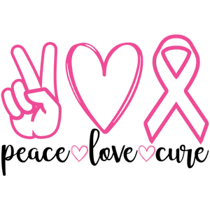 Peace Love Cure Breast Cancer Awareness Graphic