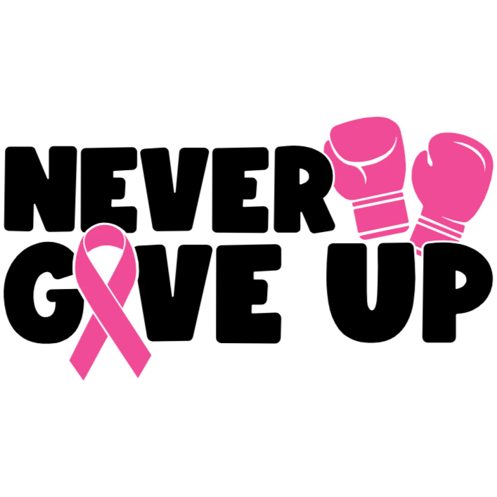 Never Give Up Pink Ribbon Gloves