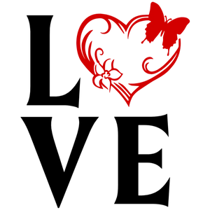 Love Butterfly Heart Print