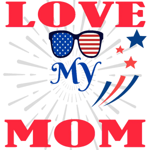 Love My Mommy Sunglasses with American Flag Pattern and Stars