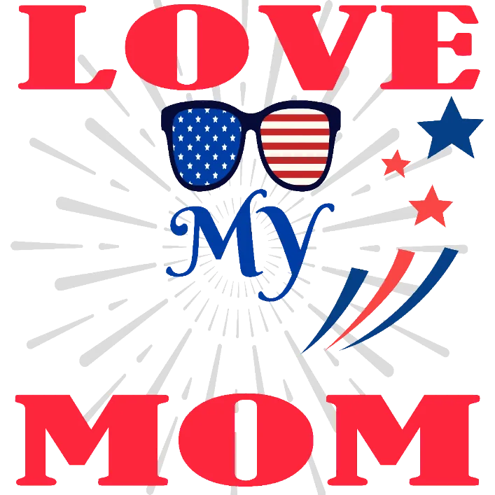 Love My Mommy Sunglasses with American Flag Pattern and Stars