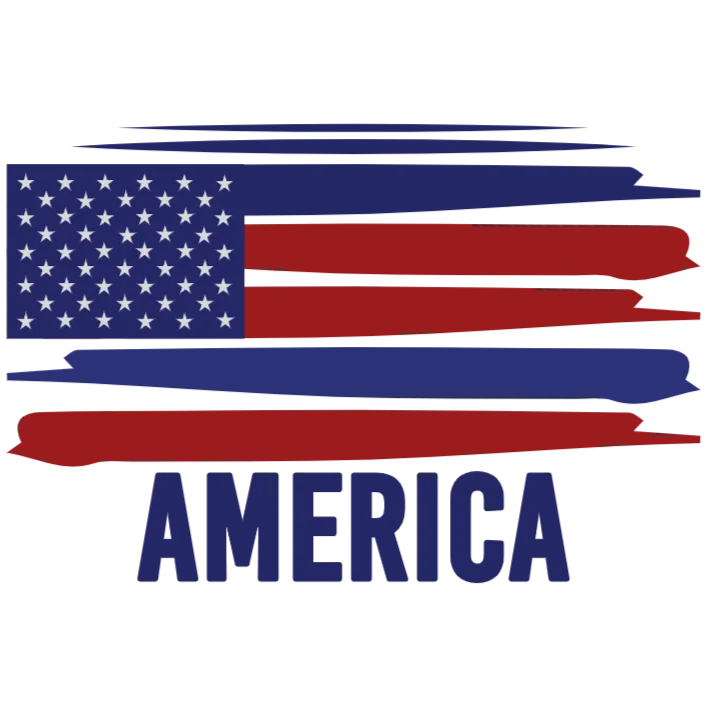 Patriotic American Flag Design Featuring the Word America