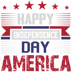 Happy Independence Day in America, Red White and Blue Stars and Banner Celebration Patriotic Graphic for T-Shirts