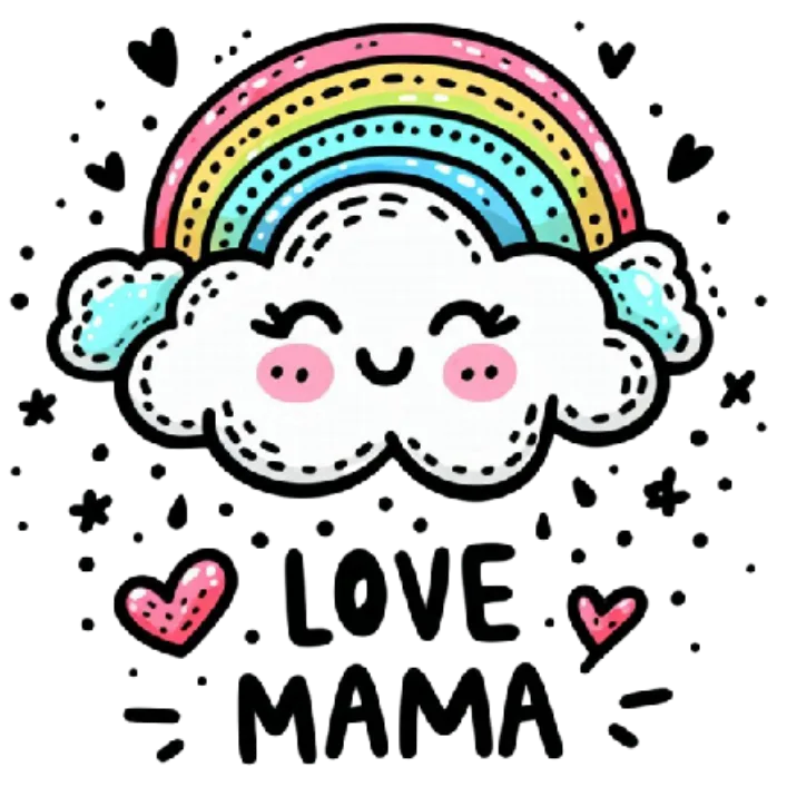 Love Mama Rainbow Clouds T-Shirt