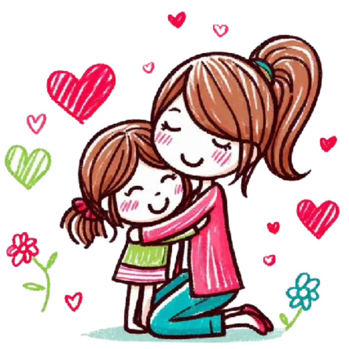 Mother and Daughter Hug