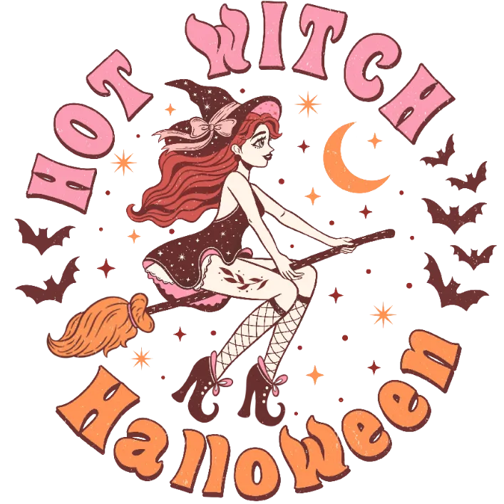 Hot Witch Halloween Graphic