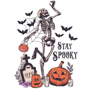 Spooky Halloween Skeleton DTF Transfer - Stay Spooky