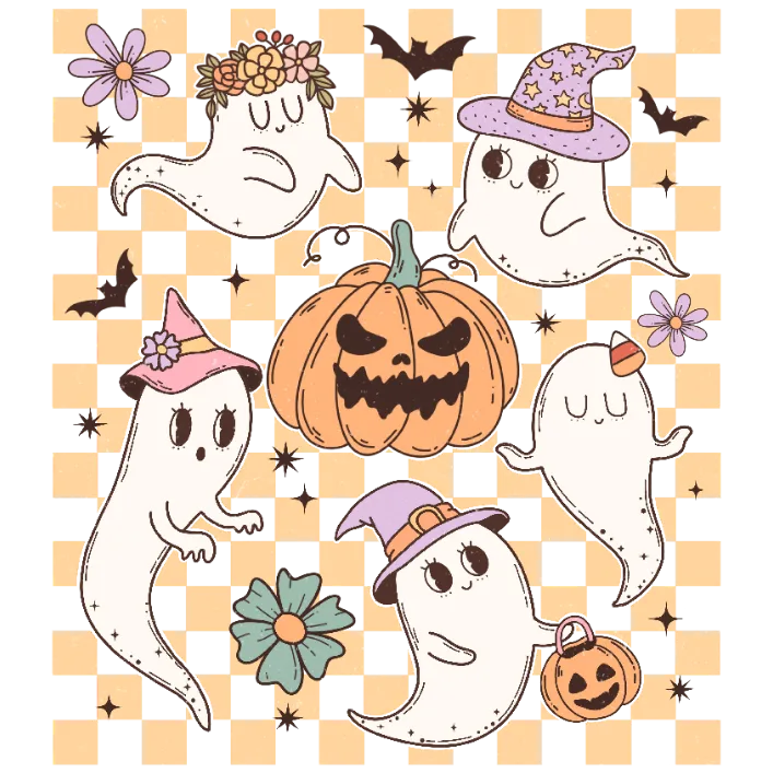 Boo-tiful Halloween Delights: A Spooky yet Playful Collection of Ghosts, Pumpkins, and Bats