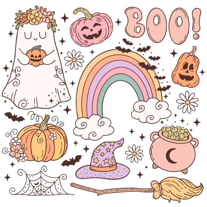 Halloween Rainbow Magic: Whimsical Witchy Pastel Vibes