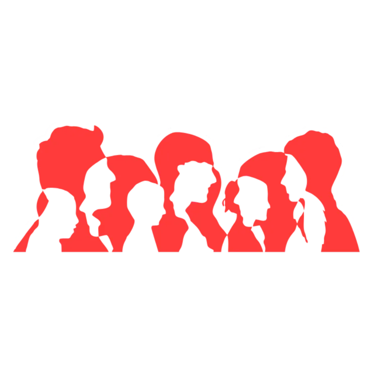 Red People Silhouette Wall Hanging Decal