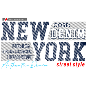 New York Street Style Denim Apparel Logo Design
