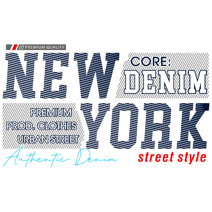 New York Street Style Denim Apparel Logo Design