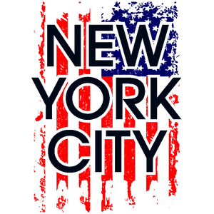 New York City Starry American Flag Distressed Design for Apparel