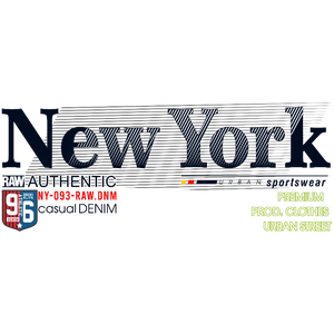 New York Authentic Sportswear Denim Jeans Graphic DTF Transfer