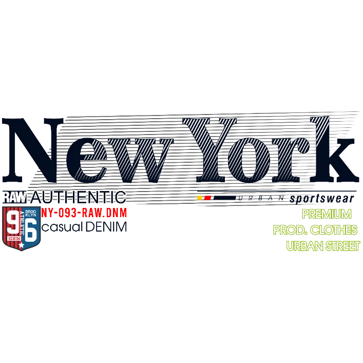 New York Authentic Sportswear Denim Jeans Graphic DTF Transfer