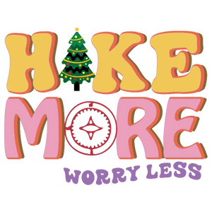 Hike More Worry Less Christmas Tree Holiday Graphic