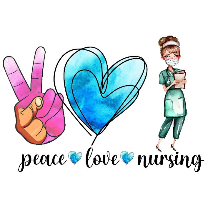 Nurse Peace Love Heart Design