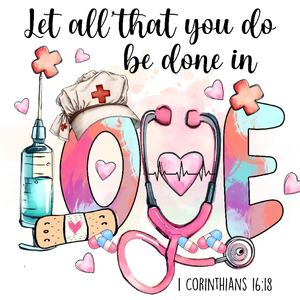 Nurse's Heartbeat Stethoscope with Cross and Scripture