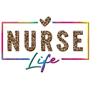 Nurse Life Rainbow Leopard Print Design
