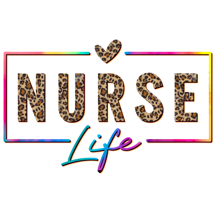 Nurse Life Rainbow Leopard Print Design
