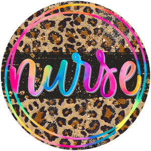 Nurse Leopard Print Circle Design