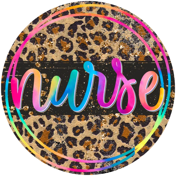 Nurse Leopard Print Circle Design