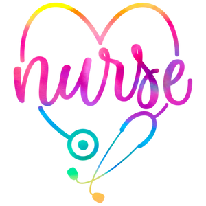 Nurse Heartbeat Stethoscope Rainbow DTF PNG Transfer