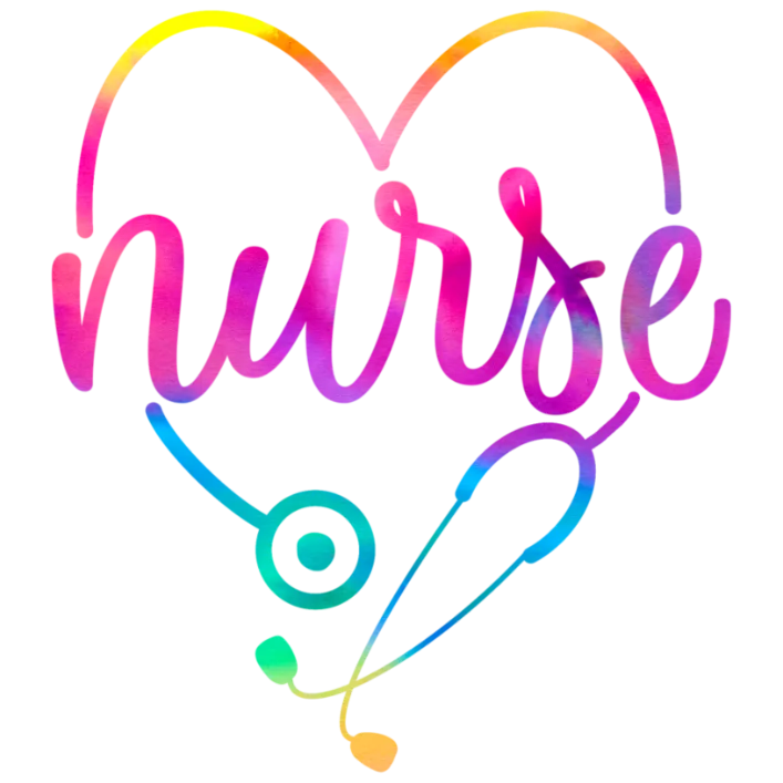 Nurse Heartbeat Stethoscope Rainbow DTF PNG Transfer