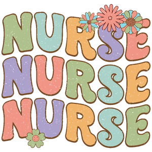 Nurse Life's Best Friend - Floral 'NURSE' Typography T-Shirt