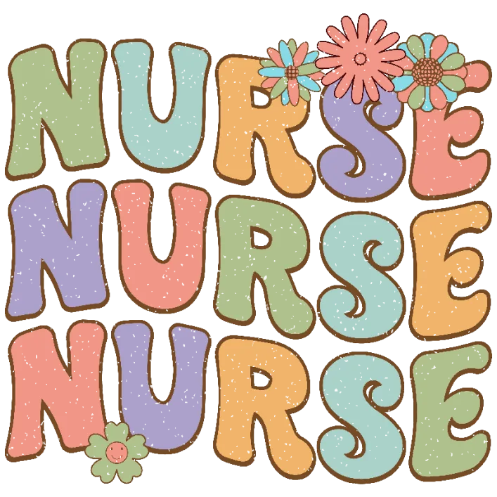 Nurse Life's Best Friend - Floral 'NURSE' Typography T-Shirt