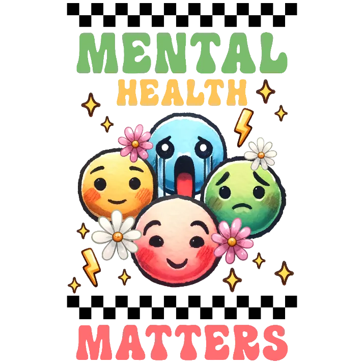 Mental Health Matters White DTF Transfer